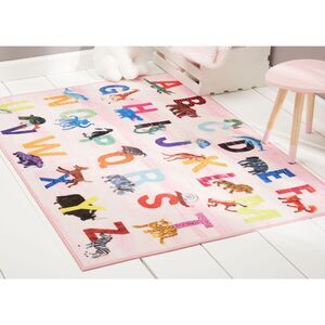 Home Dynamix Area Rugs: Elementary Rugs: Ecem04 Zoo Alphatbets/Multi color: 4'